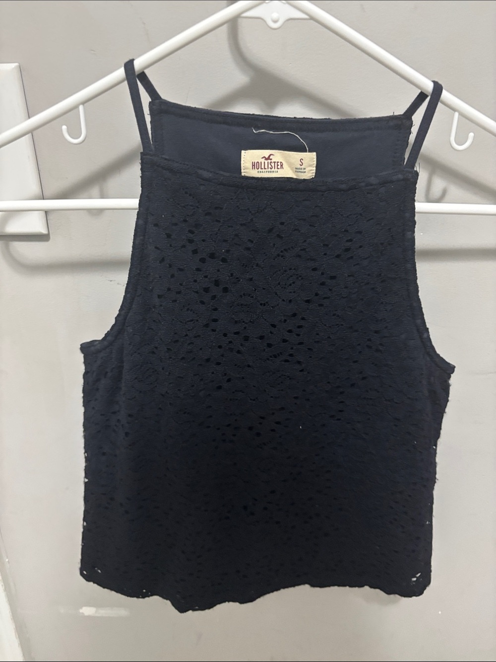 Hollister Black Crochet High-Neck Camisole